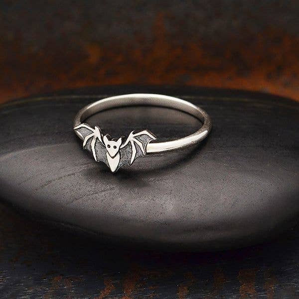 Sterling Silver Bat Ring - Loved To Death
