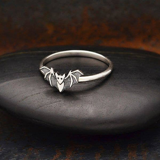 Sterling Silver Bat Ring - Loved To Death