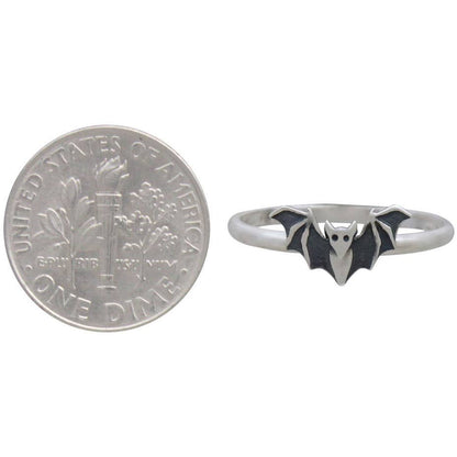 Sterling Silver Bat Ring - Loved To Death