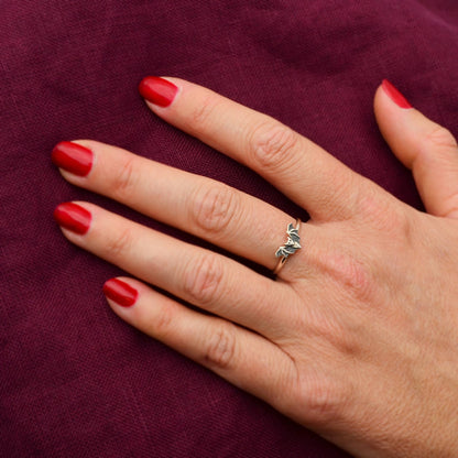 Sterling Silver Bat Ring - Loved To Death
