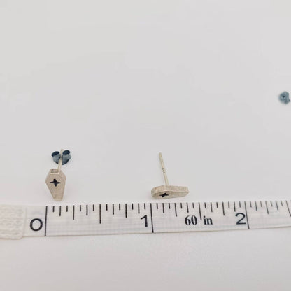 Sterling Silver Death Cross Ear Studs - Loved To Death