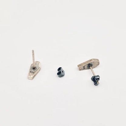 Sterling Silver Death Cross Ear Studs - Loved To Death