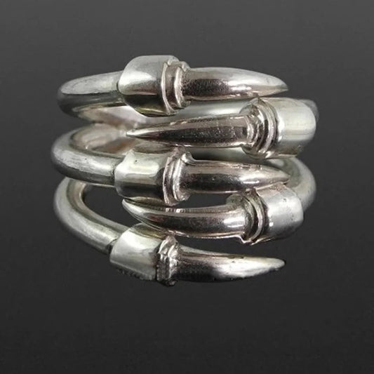 Sterling Silver Five Claw Ring - Loved To Death