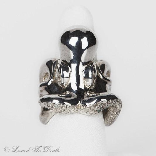 Sterling Silver Large Octopus Ring - Loved To Death