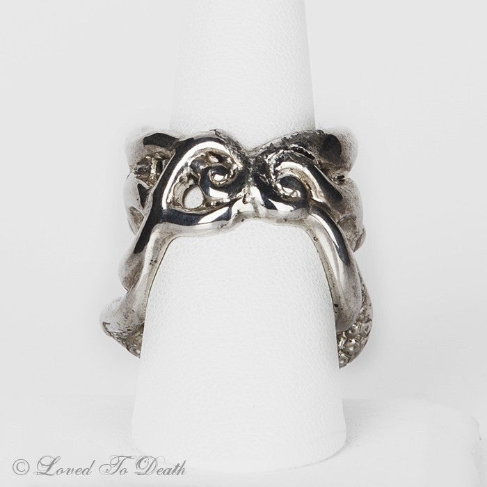 Sterling Silver Large Octopus Ring - Loved To Death