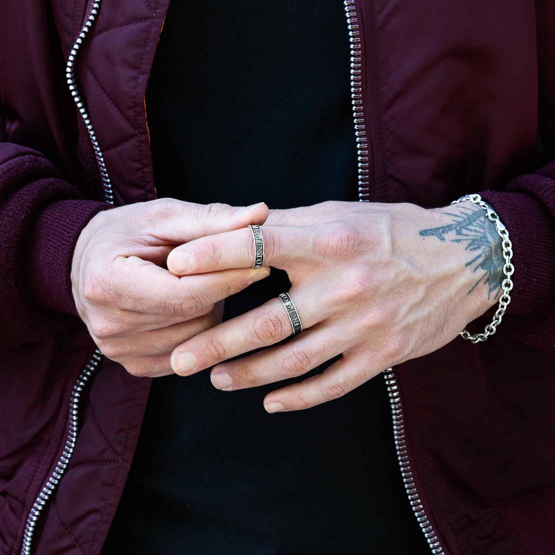 Sterling Silver Memento Mori Ring - Loved To Death