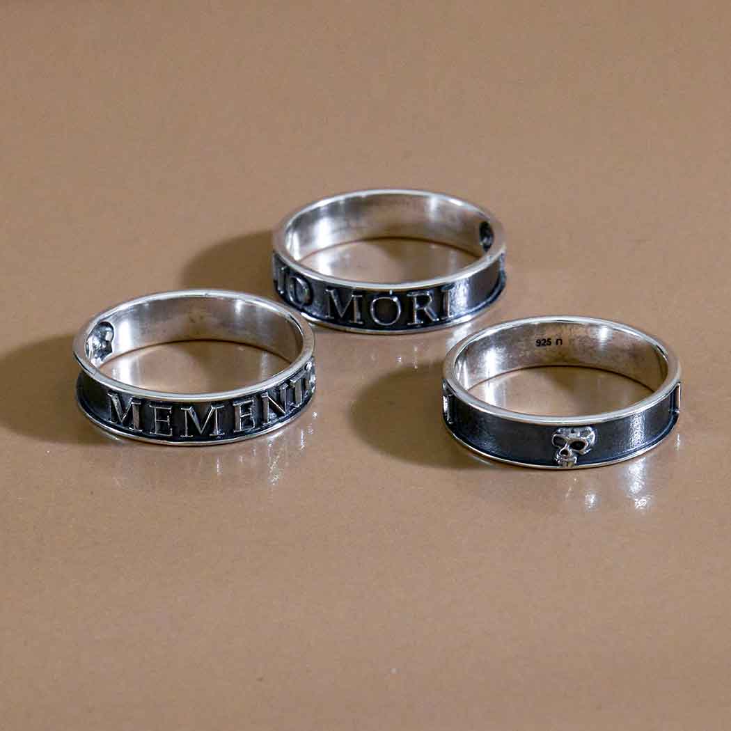 Sterling Silver Memento Mori Ring - Loved To Death