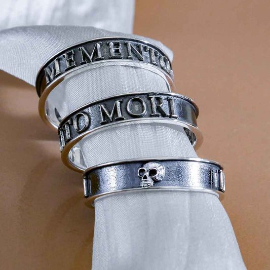 Sterling Silver Memento Mori Ring - Loved To Death