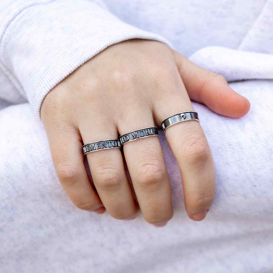 Sterling Silver Memento Mori Ring - Loved To Death