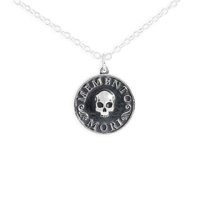 Sterling Silver Memento Mori Skull Necklace - Loved To Death