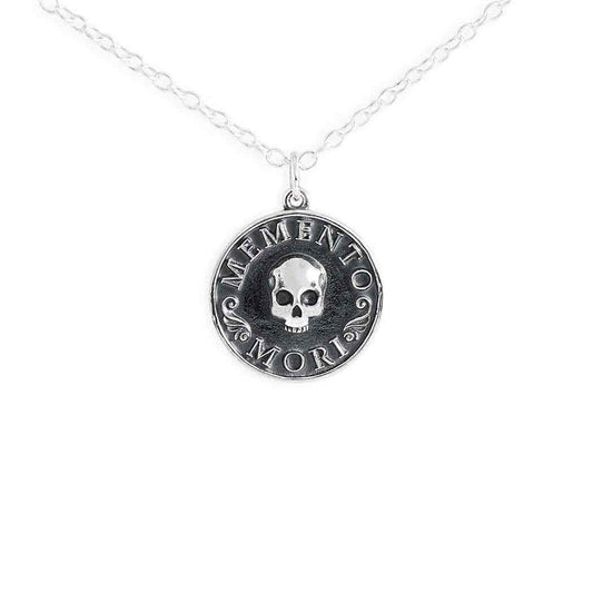 Sterling Silver Memento Mori Skull Necklace - Loved To Death