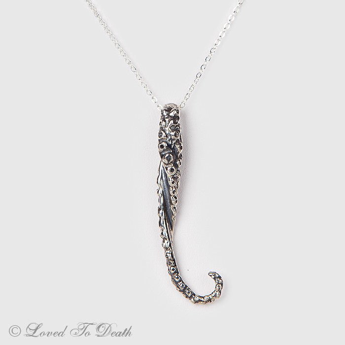 Sterling Silver Octopus Tentacle Necklace - Loved To Death