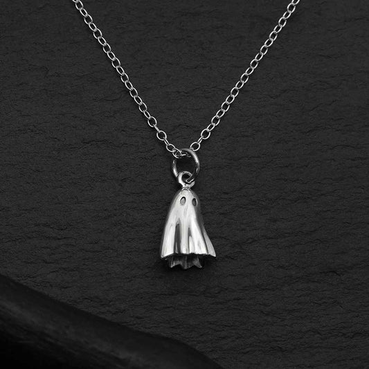 Sterling Silver or Bronze 3D Ghost Necklace - Loved To Death