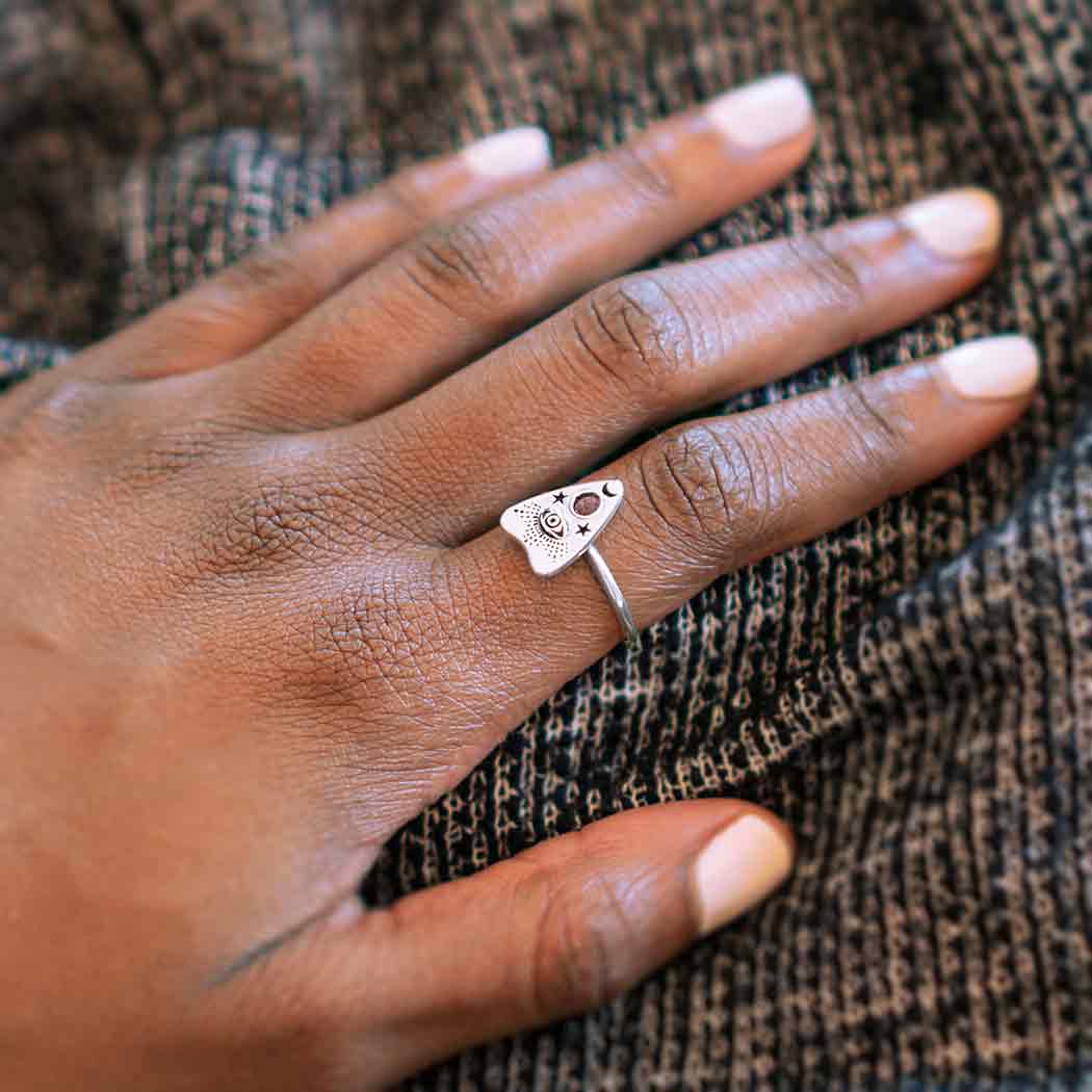 Sterling Silver or Bronze Ouija Planchette Ring - Loved To Death