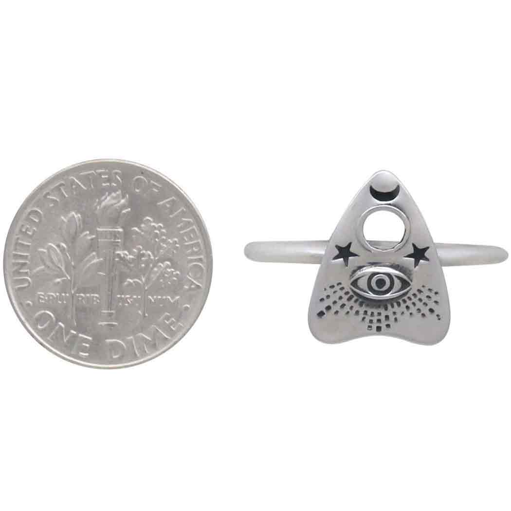 Sterling Silver or Bronze Ouija Planchette Ring - Loved To Death