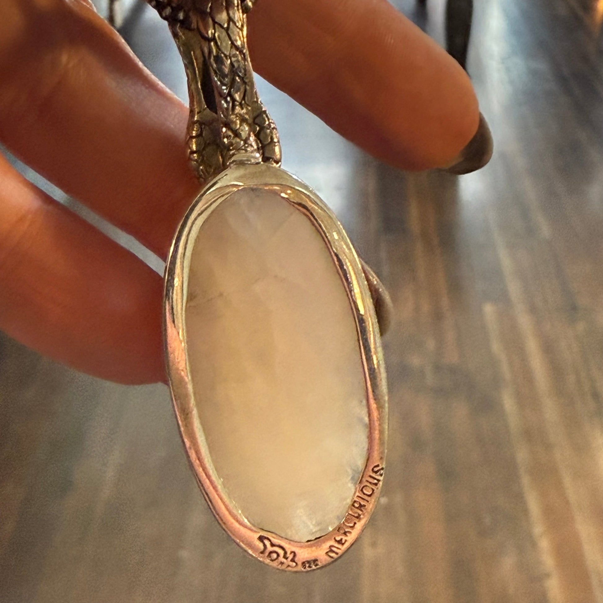 Sterling Snake Moonstone Necklace - Loved To Death