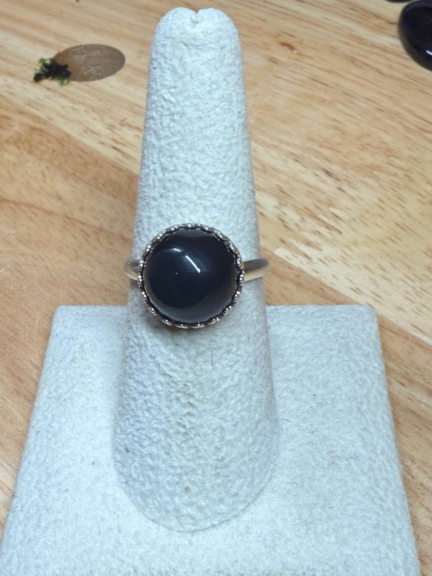 Sterling Taxidermy Glass Raven Eye Ring Crown Setting - Loved To Death