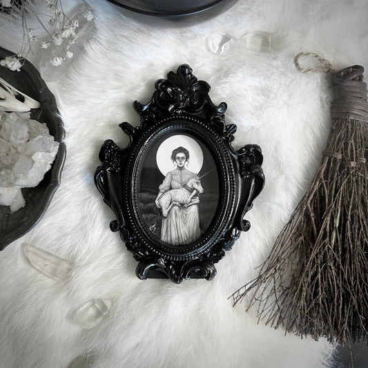 The Lady & the Unicorn - Mini Ornate Black Framed Art Print - Loved To Death