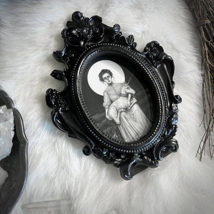 The Lady & the Unicorn - Mini Ornate Black Framed Art Print - Loved To Death