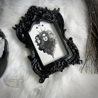 The Triple Goddess - Mini Ornate Black Framed Art Print - Loved To Death