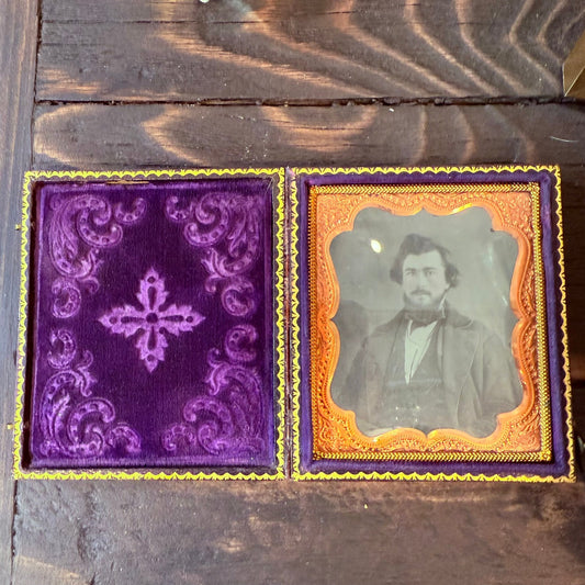 Victorian Gentleman Tintype in Case Purple Velvet - Loved To Death