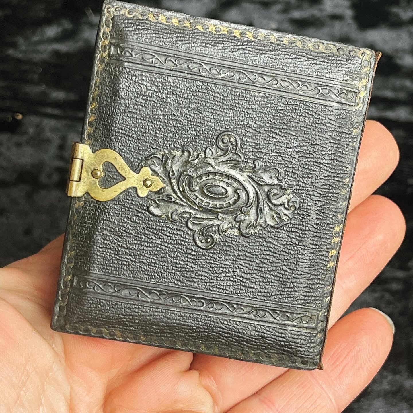 Victorian Hand Tinted Tintype in Black Latched Case - Loved To Death