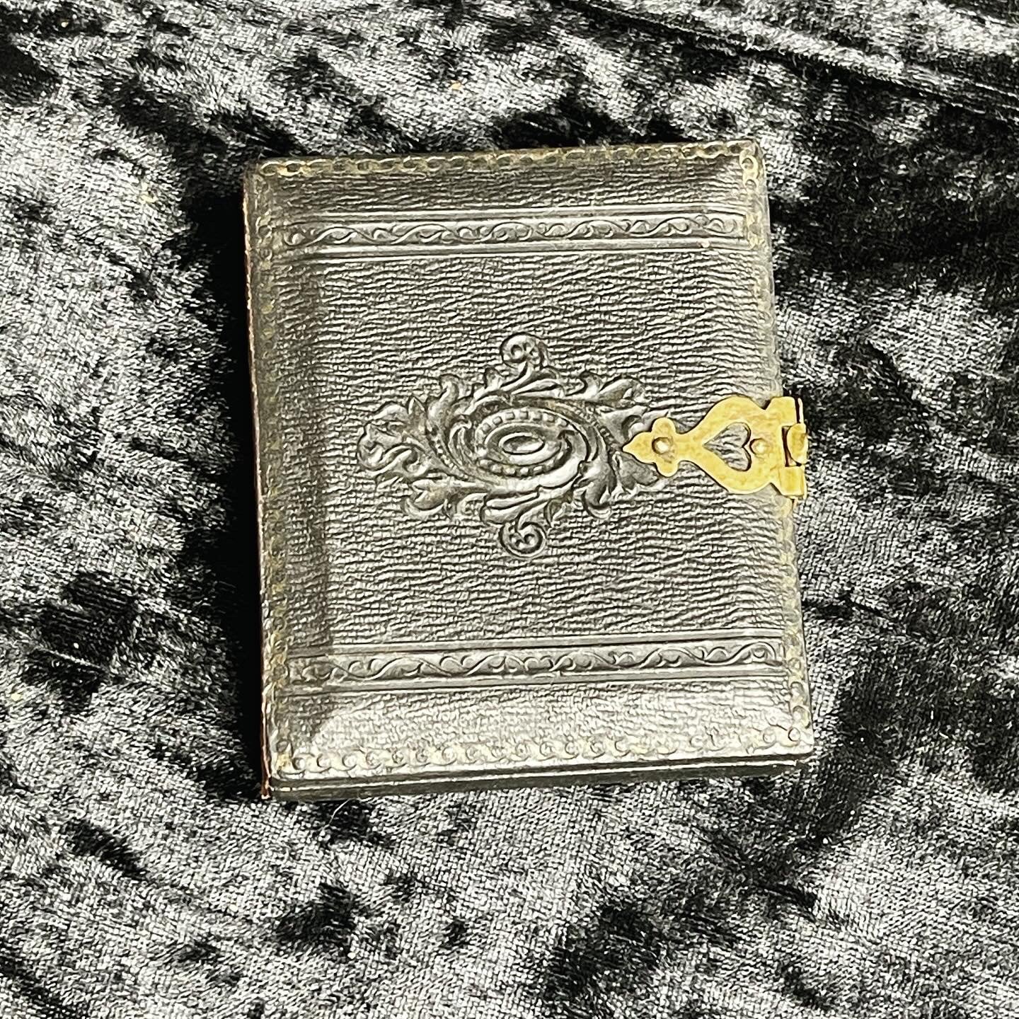 Victorian Hand Tinted Tintype in Black Latched Case - Loved To Death