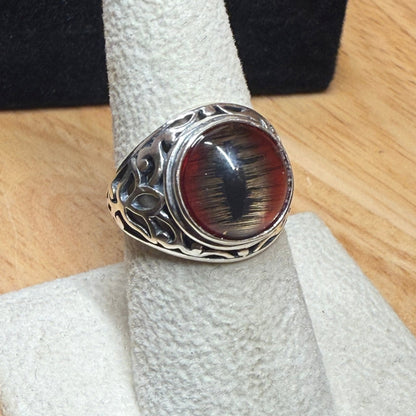 Victorian Inspired Sterling Filigree Shark Taxidermy Eye Ring - Loved To Death
