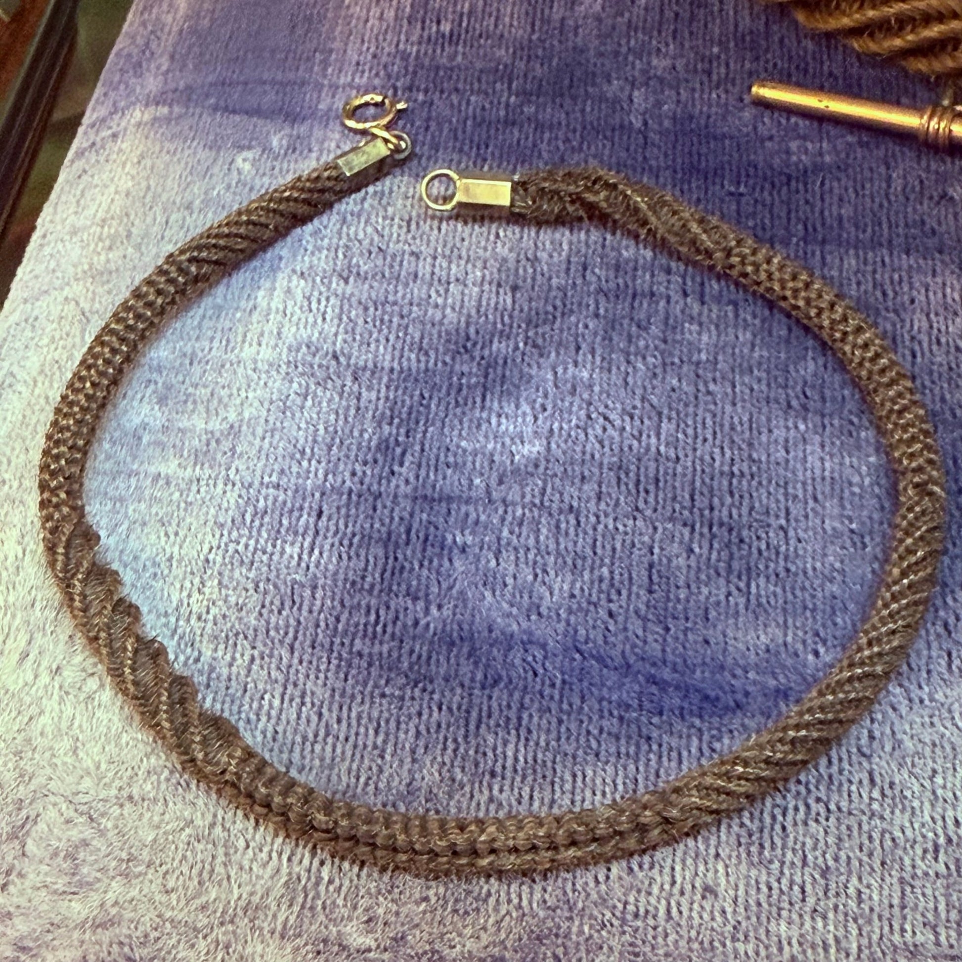 Victorian Mourning Hair Work Gold Filled Baby Necklace - Loved To Death