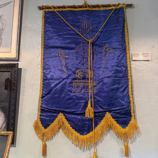 Victorian Oddfellows Coffin Royal Blue Banner - Loved To Death