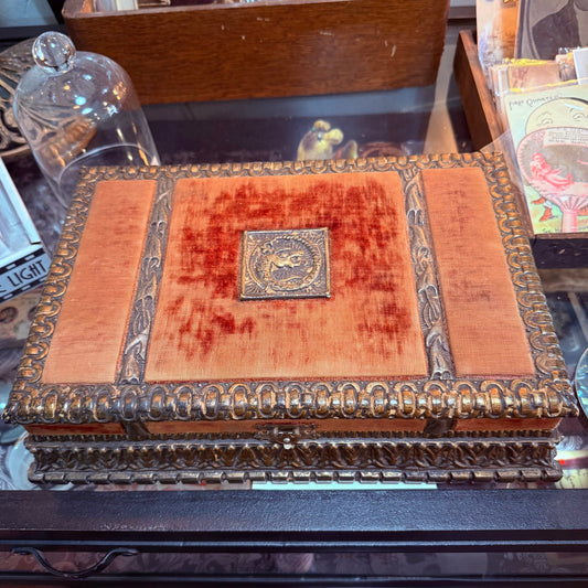 Victorian Ouroboros Rust Velvet Wooden Dresser Box - Loved To Death