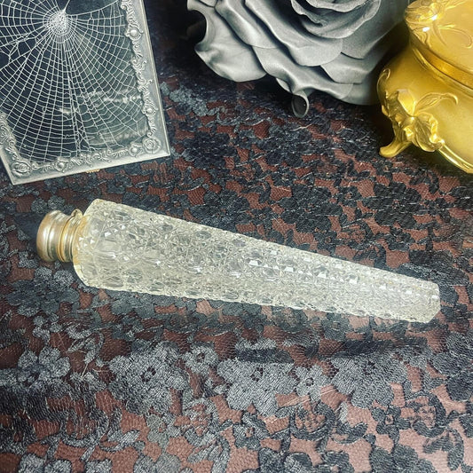 Victorian Perfume Vial Glass Stopper With Gilt Cap - Loved To Death