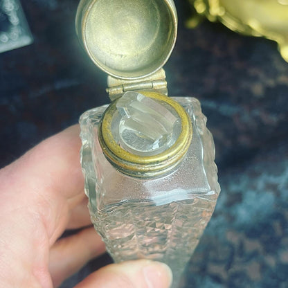 Victorian Perfume Vial Glass Stopper With Gilt Cap - Loved To Death