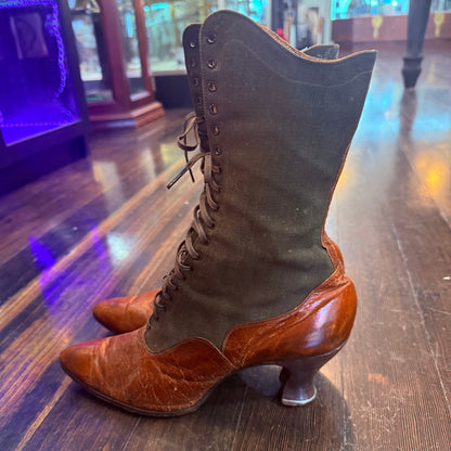 Victorian Roberts Rand Black Leather Witch Boots - Loved To Death