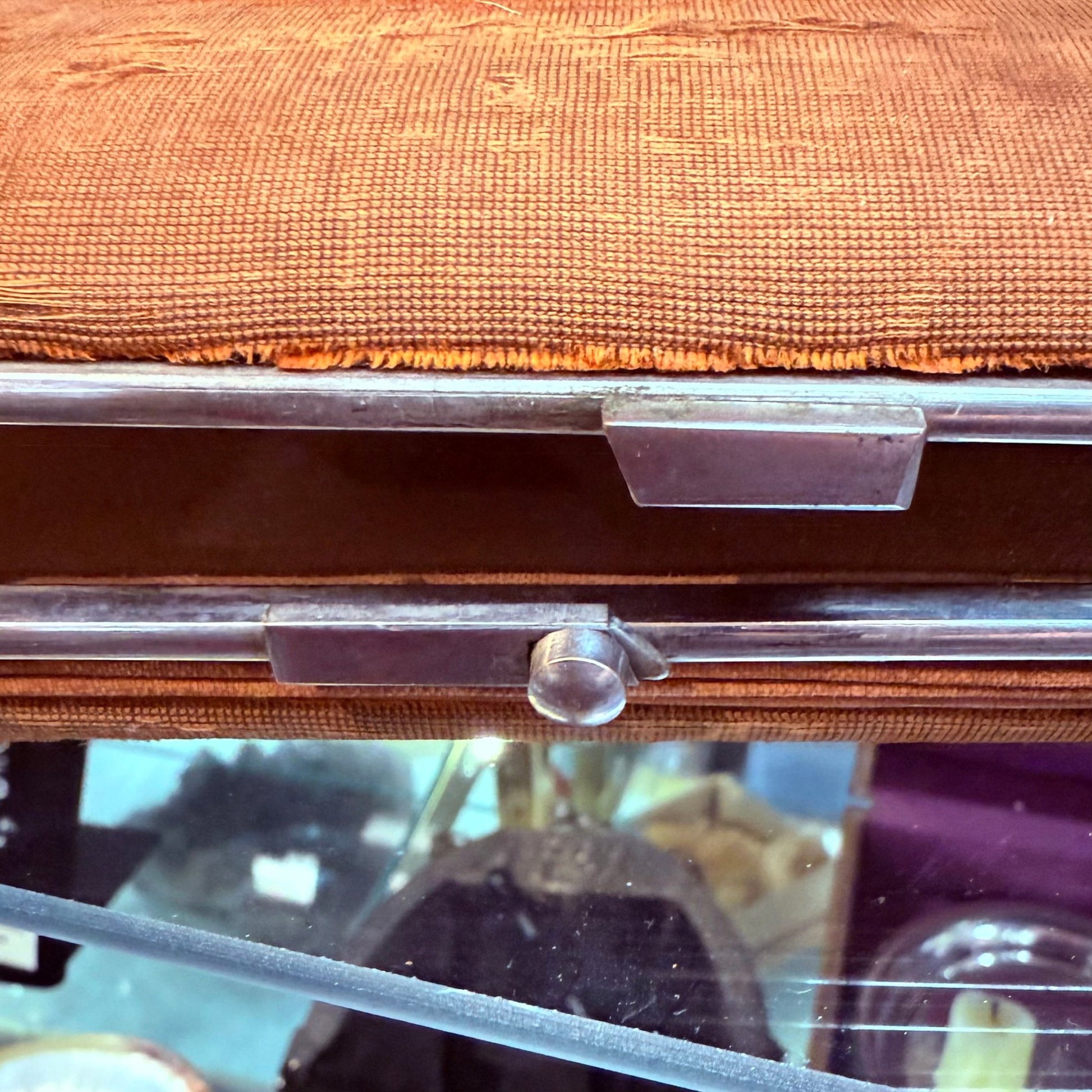Victorian Rust Velvet Accordian Style Box - Loved To Death