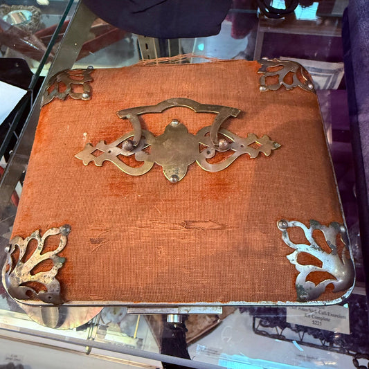 Victorian Rust Velvet Accordian Style Box - Loved To Death