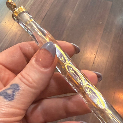 Victorian Tear Catcher Lachrymatory Gold Gilt Vial - Loved To Death