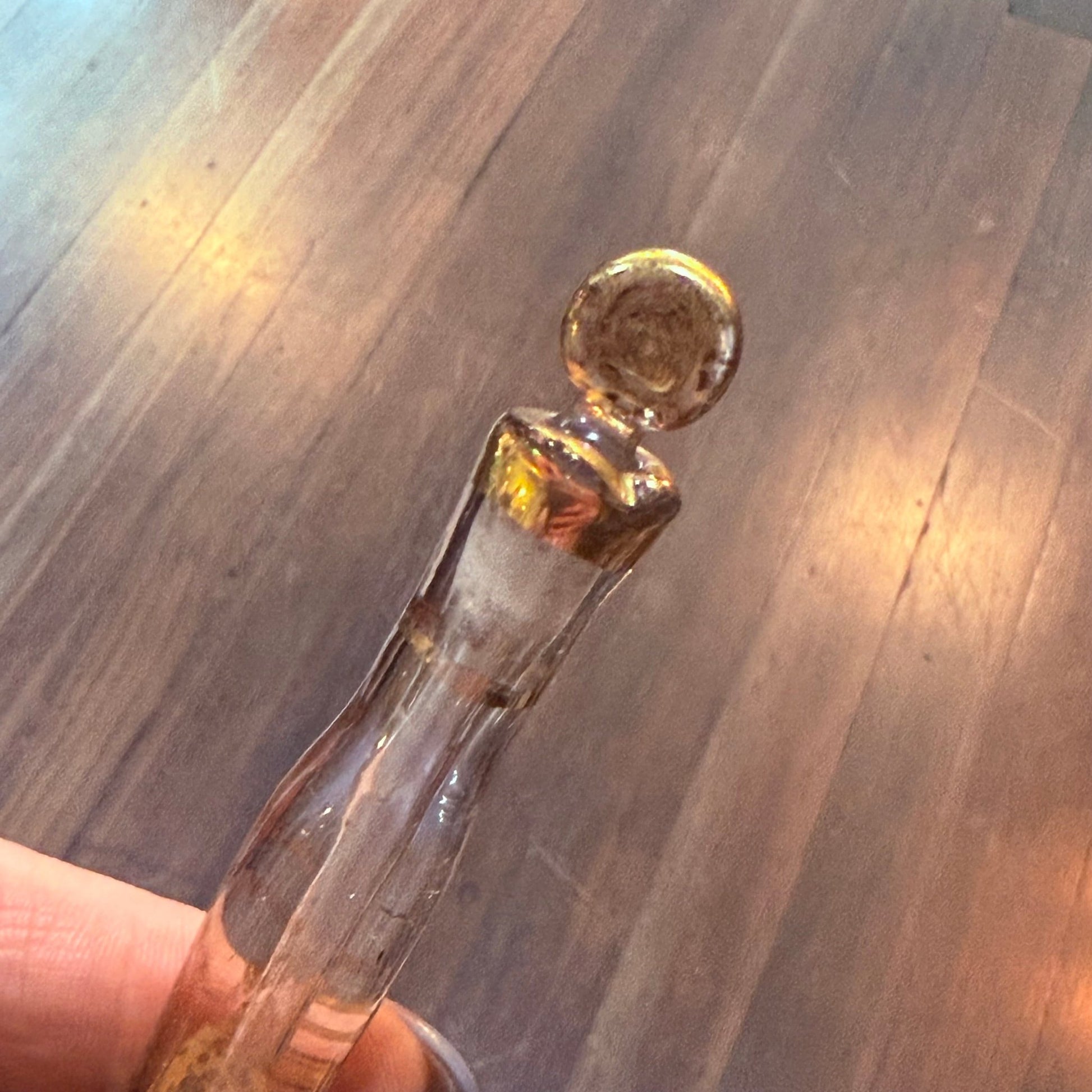 Victorian Tear Catcher Lachrymatory Gold Gilt Vial - Loved To Death