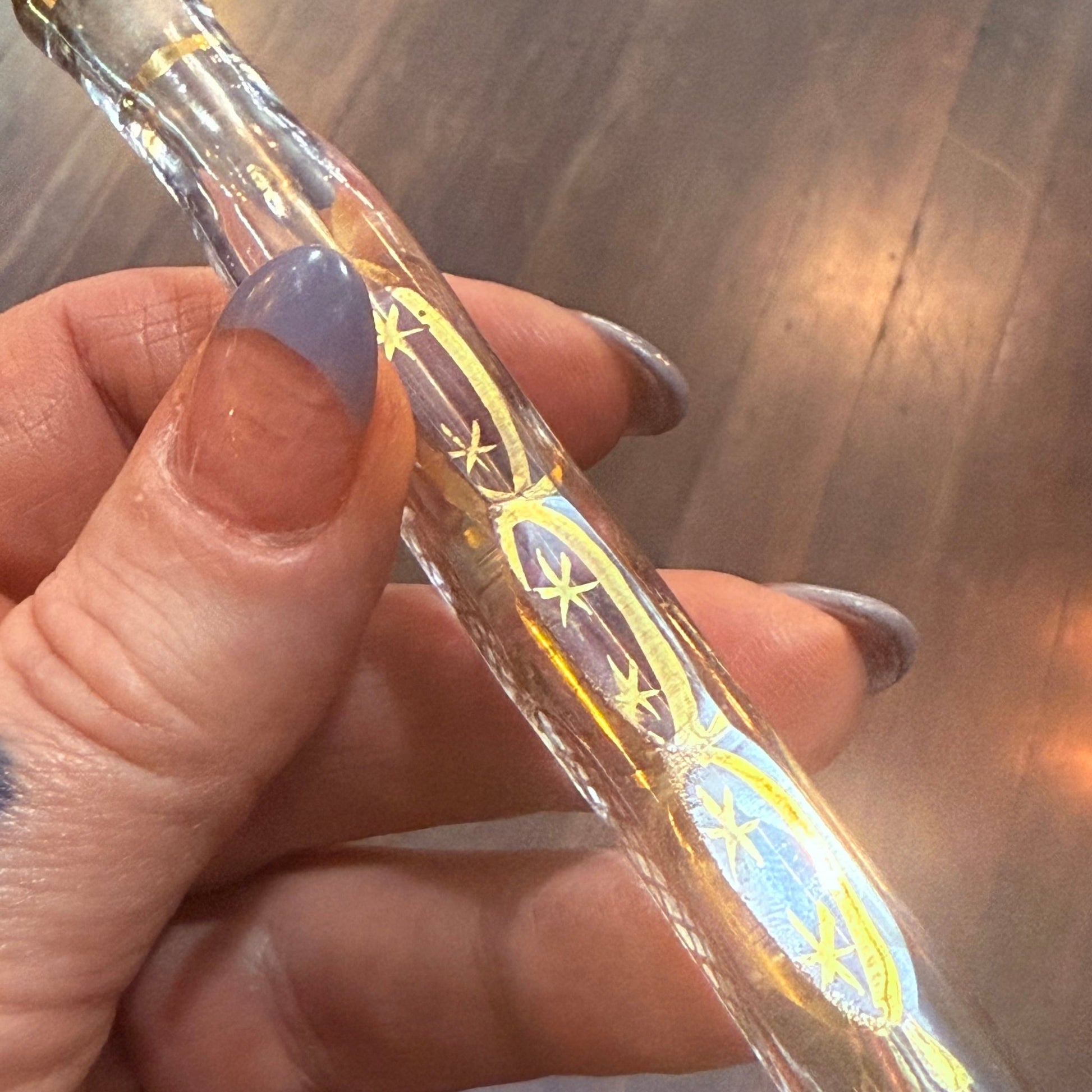 Victorian Tear Catcher Lachrymatory Gold Gilt Vial - Loved To Death