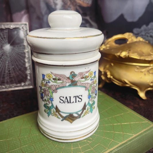 Vintage Apothecary { Salts } Gild Gilt Anchor Jar - Loved To Death