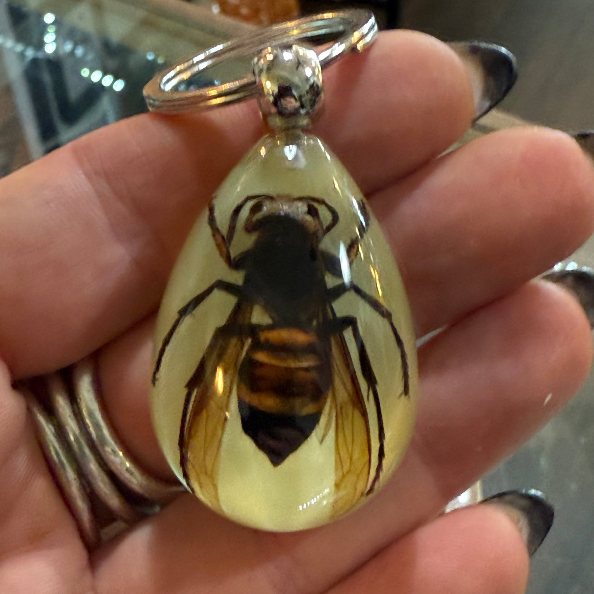 Wasp Glow in the Dark Lucite Keychain - Loved To Death