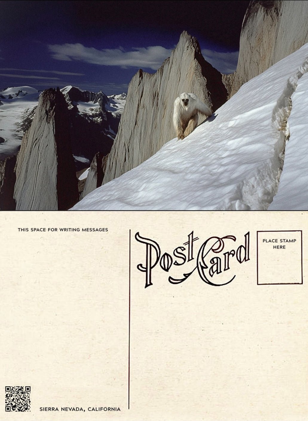 Yeti Old Tyme Style Postcard - Loved To Death