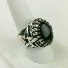 Load image into Gallery viewer, Sterling Moldavite Star Ring
