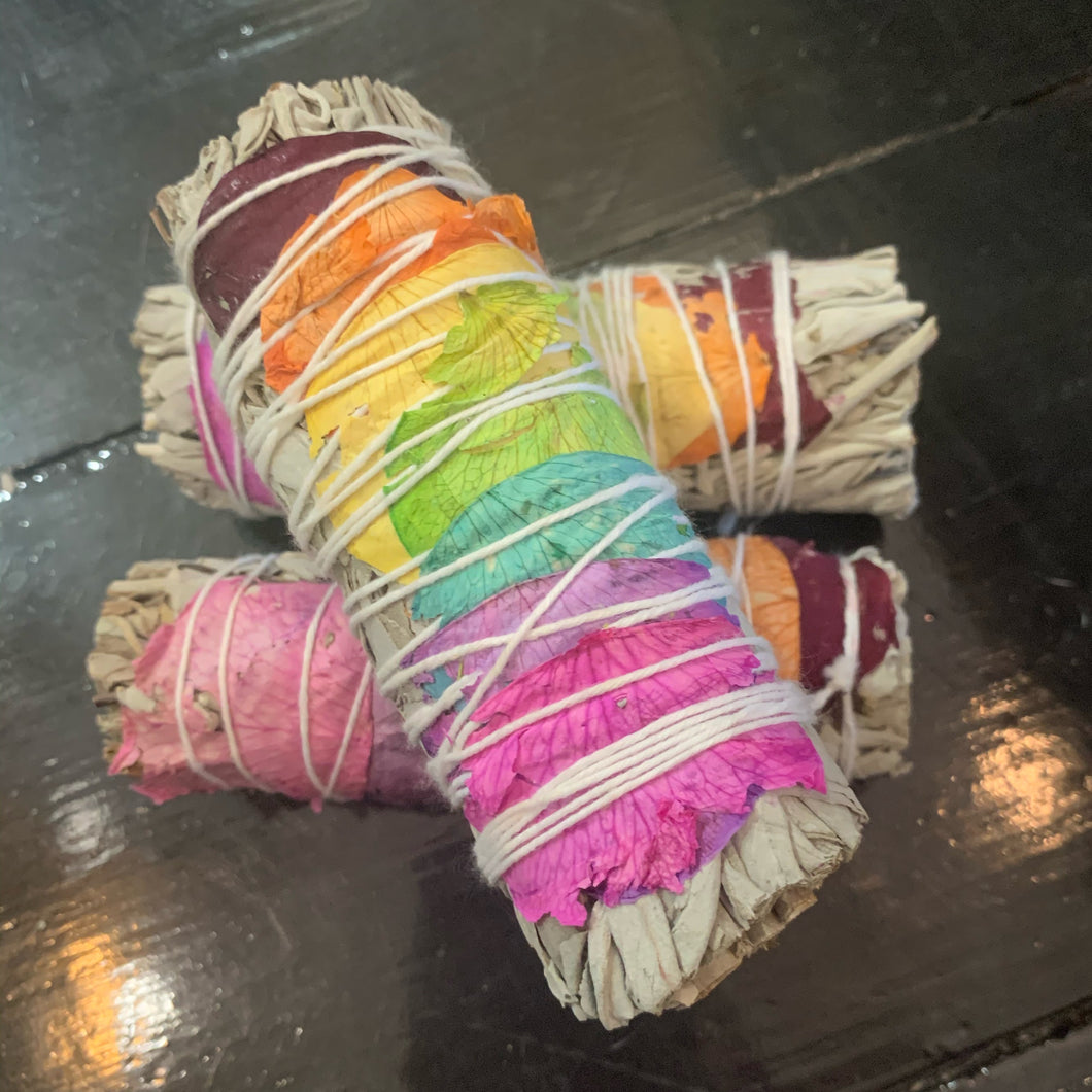 White Sage Rainbow Roses 4