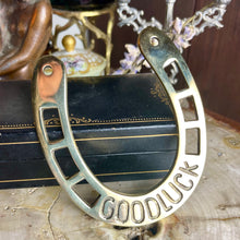 Load image into Gallery viewer, Good Luck Brass Horseshoe

