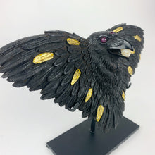 Load image into Gallery viewer, Mercurious Jet Carved Three Eyed Raven Star Ruby

