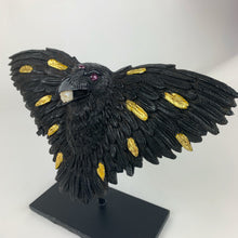 Load image into Gallery viewer, Mercurious Jet Carved Three Eyed Raven Star Ruby
