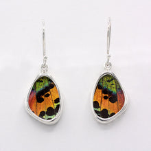 Load image into Gallery viewer, Sunset Moth Wing Sterling Earrings
