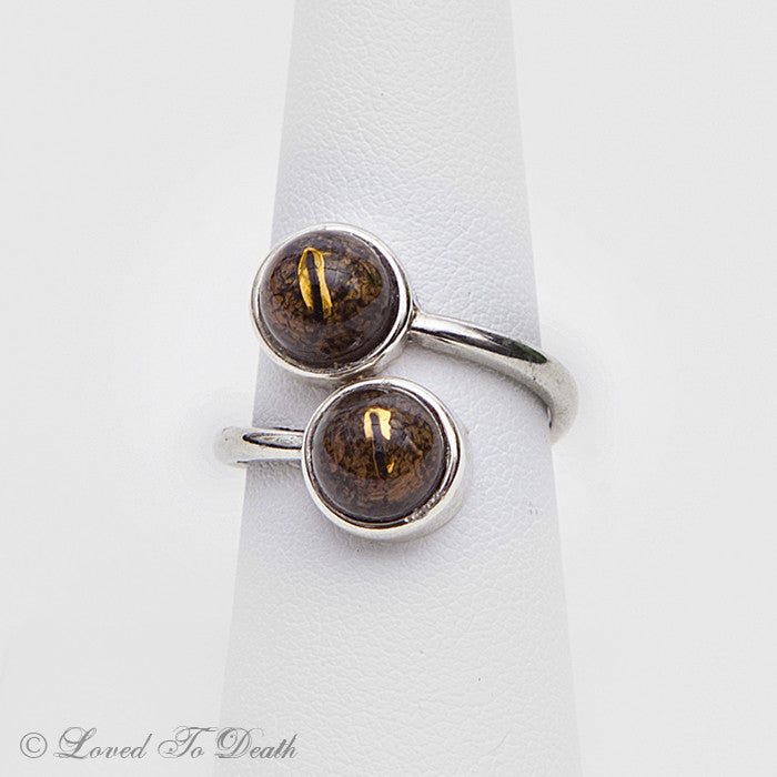 Double Rattlesnake Eye Ring Sterling