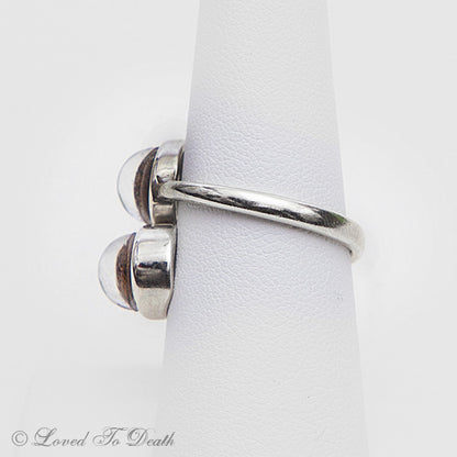 Double Rattlesnake Eye Ring Sterling